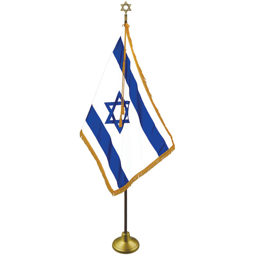 Israel (Zion) Deluxe Indoor Flag Set - Oak Pole