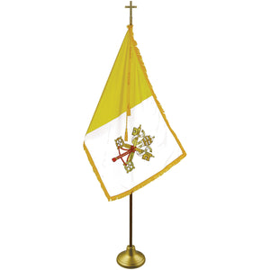 Papal Deluxe Indoor Flag Set - Oak Pole