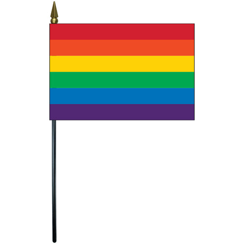Rainbow E-Gloss Mounted Flags - 4