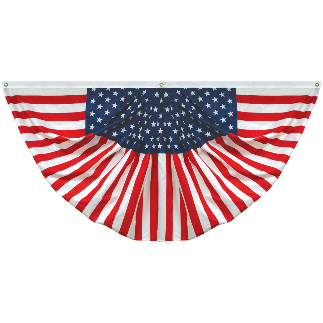 Americana 3' x 6' Endura-Poly Printed Pleated Fan